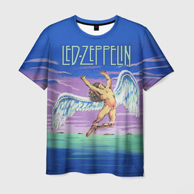 Мужская футболка 3D с принтом Led Zeppelin 2 в Новосибирске, 100% полиэфир | прямой крой, круглый вырез горловины, длина до линии бедер | Тематика изображения на принте: led zeppelin | лед зеппелин | роберт плант