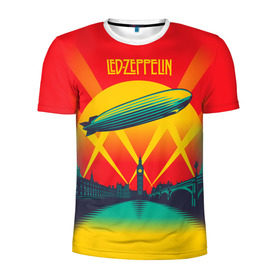 Мужская футболка 3D спортивная с принтом Led Zeppelin 3 в Новосибирске, 100% полиэстер с улучшенными характеристиками | приталенный силуэт, круглая горловина, широкие плечи, сужается к линии бедра | led zeppelin | лед зеппелин | роберт плант