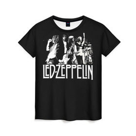 Женская футболка 3D с принтом Led Zeppelin 4 в Новосибирске, 100% полиэфир ( синтетическое хлопкоподобное полотно) | прямой крой, круглый вырез горловины, длина до линии бедер | led zeppelin | лед зеппелин | роберт плант