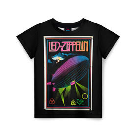 Детская футболка 3D с принтом Led Zeppelin 6 в Новосибирске, 100% гипоаллергенный полиэфир | прямой крой, круглый вырез горловины, длина до линии бедер, чуть спущенное плечо, ткань немного тянется | Тематика изображения на принте: led zeppelin | лед зеппелин | роберт плант