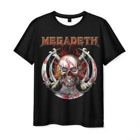 Мужская футболка 3D с принтом Megadeth 5 в Новосибирске, 100% полиэфир | прямой крой, круглый вырез горловины, длина до линии бедер | megadeth | дирк вербурен | дэвид эллефсон | дэйв мастейн | кико лоурейро | мегадэт