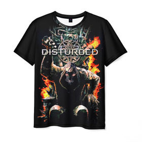 Мужская футболка 3D с принтом Disturbed 11 в Новосибирске, 100% полиэфир | прямой крой, круглый вырез горловины, длина до линии бедер | disturbed | donegan | draiman | moyer | wengren | венгрен | дистурбед | дониган | дрейман | мойер | хард рок