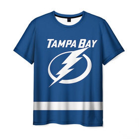 Мужская футболка 3D с принтом Tampa Bay Johnson в Новосибирске, 100% полиэфир | прямой крой, круглый вырез горловины, длина до линии бедер | Тематика изображения на принте: 9 | tampa bay lightning | tyler johnson | нхл | тайлер джонсон | тампа бэй лайтнинг | хоккей