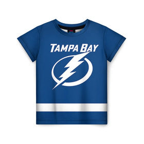Детская футболка 3D с принтом Tampa Bay Johnson в Новосибирске, 100% гипоаллергенный полиэфир | прямой крой, круглый вырез горловины, длина до линии бедер, чуть спущенное плечо, ткань немного тянется | 9 | tampa bay lightning | tyler johnson | нхл | тайлер джонсон | тампа бэй лайтнинг | хоккей