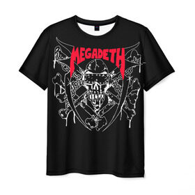 Мужская футболка 3D с принтом Megadeth в Новосибирске, 100% полиэфир | прямой крой, круглый вырез горловины, длина до линии бедер | dave | megadeth | metal | mustaine | rattlehead | rock | thrash | vic | дейв | мастейн | мегадет | метал | рок | треш