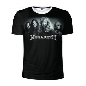 Мужская футболка 3D спортивная с принтом Megadeth в Новосибирске, 100% полиэстер с улучшенными характеристиками | приталенный силуэт, круглая горловина, широкие плечи, сужается к линии бедра | dave | megadeth | metal | mustaine | rattlehead | rock | thrash | vic | дейв | мастейн | мегадет | метал | рок | треш