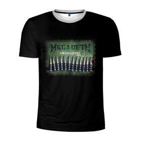 Мужская футболка 3D спортивная с принтом Megadeth в Новосибирске, 100% полиэстер с улучшенными характеристиками | приталенный силуэт, круглая горловина, широкие плечи, сужается к линии бедра | dave | megadeth | metal | mustaine | rattlehead | rock | thrash | vic | дейв | мастейн | мегадет | метал | рок | треш