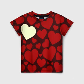 Детская футболка 3D с принтом Одинокое сердце в Новосибирске, 100% гипоаллергенный полиэфир | прямой крой, круглый вырез горловины, длина до линии бедер, чуть спущенное плечо, ткань немного тянется | 14 февраля | valentines day | день влюбленных | игрушка | любовь | медведь | сердце