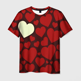 Мужская футболка 3D с принтом Одинокое сердце в Новосибирске, 100% полиэфир | прямой крой, круглый вырез горловины, длина до линии бедер | 14 февраля | valentines day | день влюбленных | игрушка | любовь | медведь | сердце