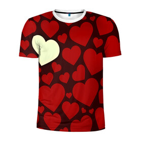 Мужская футболка 3D спортивная с принтом Одинокое сердце в Новосибирске, 100% полиэстер с улучшенными характеристиками | приталенный силуэт, круглая горловина, широкие плечи, сужается к линии бедра | Тематика изображения на принте: 14 февраля | valentines day | день влюбленных | игрушка | любовь | медведь | сердце