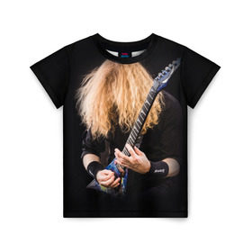 Детская футболка 3D с принтом Dave Mustaine в Новосибирске, 100% гипоаллергенный полиэфир | прямой крой, круглый вырез горловины, длина до линии бедер, чуть спущенное плечо, ткань немного тянется | Тематика изображения на принте: dave | megadeth | metal | mustaine | rattlehead | rock | thrash | vic | дейв | мастейн | мегадет | метал | рок | треш