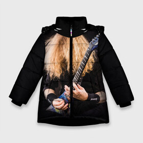 Зимняя куртка для девочек 3D с принтом Dave Mustaine в Новосибирске, ткань верха — 100% полиэстер; подклад — 100% полиэстер, утеплитель — 100% полиэстер. | длина ниже бедра, удлиненная спинка, воротник стойка и отстегивающийся капюшон. Есть боковые карманы с листочкой на кнопках, утяжки по низу изделия и внутренний карман на молнии. 

Предусмотрены светоотражающий принт на спинке, радужный светоотражающий элемент на пуллере молнии и на резинке для утяжки. | dave | megadeth | metal | mustaine | rattlehead | rock | thrash | vic | дейв | мастейн | мегадет | метал | рок | треш