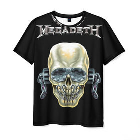 Мужская футболка 3D с принтом Megadeth в Новосибирске, 100% полиэфир | прямой крой, круглый вырез горловины, длина до линии бедер | dave | megadeth | metal | mustaine | rattlehead | rock | thrash | vic | дейв | мастейн | мегадет | метал | рок | треш