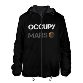 Мужская куртка 3D с принтом Захвати Марс в Новосибирске, ткань верха — 100% полиэстер, подклад — флис | прямой крой, подол и капюшон оформлены резинкой с фиксаторами, два кармана без застежек по бокам, один большой потайной карман на груди. Карман на груди застегивается на липучку | mars | space x | илон маск | марс | планеты | спэйс икс