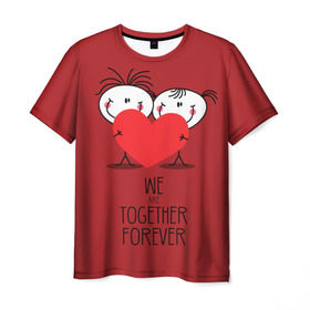 Мужская футболка 3D с принтом Мы вместе навсегда в Новосибирске, 100% полиэфир | прямой крой, круглый вырез горловины, длина до линии бедер | 14 | boy | celebration | february | girl | heart | love | valentines day | we are together forever | девочка | день святого валентина | любовь | мальчик | мы вместе навсегда | праздник | сердце | февраль