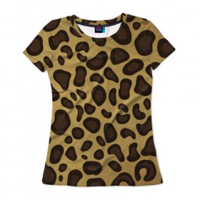 Женская футболка 3D с принтом Пантера в Новосибирске, 100% полиэфир ( синтетическое хлопкоподобное полотно) | прямой крой, круглый вырез горловины, длина до линии бедер | леопард | пятна | текстура
