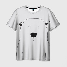 Мужская футболка 3D с принтом Bear в Новосибирске, 100% полиэфир | прямой крой, круглый вырез горловины, длина до линии бедер | 