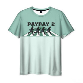 Мужская футболка 3D с принтом Payday 2 в Новосибирске, 100% полиэфир | прямой крой, круглый вырез горловины, длина до линии бедер | game | payday | payday 2 | игра | игрок | компьютерные игры | маски