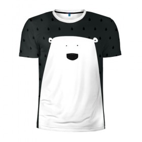 Мужская футболка 3D спортивная с принтом Дождевой медведь в Новосибирске, 100% полиэстер с улучшенными характеристиками | приталенный силуэт, круглая горловина, широкие плечи, сужается к линии бедра | Тематика изображения на принте: bear | rain | дождь | медведь