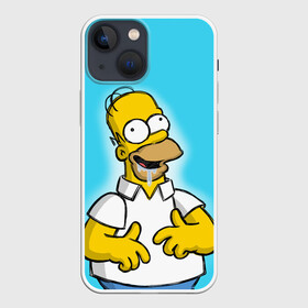 Чехол для iPhone 13 mini с принтом Гомер в Новосибирске,  |  | gomer | желтый | мультик | симпсон