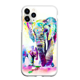 Чехол для iPhone 11 Pro матовый с принтом Слоны в Новосибирске, Силикон |  | animal | art | bright | child | color | elephants | family | mother | rainbow | spectrum | животные | искусство | мама | радуга | ребенок | семья | слоны | спектр | цвета | яркие