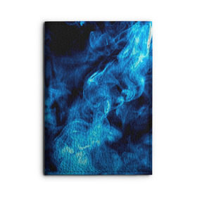 Обложка для автодокументов с принтом Smoke в Новосибирске, натуральная кожа |  размер 19,9*13 см; внутри 4 больших “конверта” для документов и один маленький отдел — туда идеально встанут права | Тематика изображения на принте: дым | огонь | пламя | синий