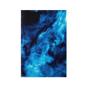 Обложка для паспорта матовая кожа с принтом Smoke в Новосибирске, натуральная матовая кожа | размер 19,3 х 13,7 см; прозрачные пластиковые крепления | дым | огонь | пламя | синий