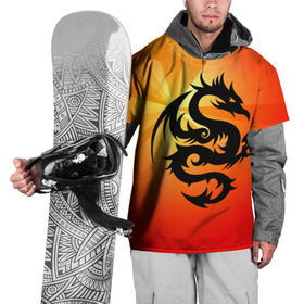 Накидка на куртку 3D с принтом Дракон в Новосибирске, 100% полиэстер |  | дракон | китай | крылья | огонь | ящерица