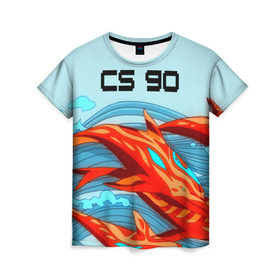 Женская футболка 3D с принтом CS GO: Aquamarine Revenge в Новосибирске, 100% полиэфир ( синтетическое хлопкоподобное полотно) | прямой крой, круглый вырез горловины, длина до линии бедер | cs go | global offensive | контр страйк аквамарин | шутер