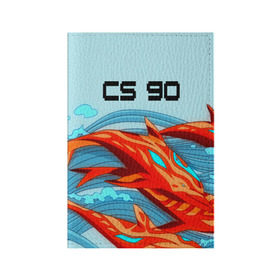 Обложка для паспорта матовая кожа с принтом CS GO: Aquamarine Revenge в Новосибирске, натуральная матовая кожа | размер 19,3 х 13,7 см; прозрачные пластиковые крепления | cs go | global offensive | контр страйк аквамарин | шутер