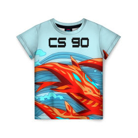 Детская футболка 3D с принтом CS GO: Aquamarine Revenge в Новосибирске, 100% гипоаллергенный полиэфир | прямой крой, круглый вырез горловины, длина до линии бедер, чуть спущенное плечо, ткань немного тянется | cs go | global offensive | контр страйк аквамарин | шутер