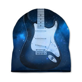 Шапка 3D с принтом Космическая гитара в Новосибирске, 100% полиэстер | универсальный размер, печать по всей поверхности изделия | fender | stratocaster | вселенная | галактика | гитра | космос | музыка | рок | рокнрол | стратокастер | туманность | фендер | электро | электрогитара