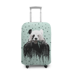 Чехол для чемодана 3D с принтом Панда-художник в Новосибирске, 86% полиэфир, 14% спандекс | двустороннее нанесение принта, прорези для ручек и колес | animal | art | artist | bear | beast | design | panda | style | арт | дизайн | животное | зверь | кисть | краски | медведь | панда | стиль | художник