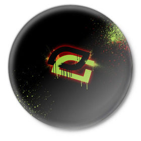 Значок с принтом cs:go - OpTic gaming (Black collection) в Новосибирске,  металл | круглая форма, металлическая застежка в виде булавки | Тематика изображения на принте: csgo | optic | ксго | оптик