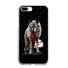 Чехол для iPhone 7Plus/8 Plus матовый с принтом Серый волк в Новосибирске, Силикон | Область печати: задняя сторона чехла, без боковых панелей | angry | animal | beast | heaven | moon | night | rage | sky | star | wild | wolf | волк | дикий | животное | звезды | зверь | злость | красная шапочка | луна | небеса | небо | ночь | сказка | ярость