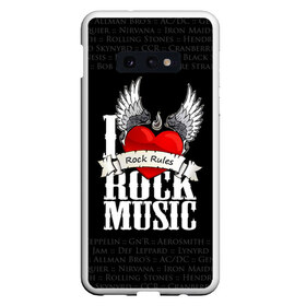 Чехол для Samsung S10E с принтом Rock Rules в Новосибирске, Силикон | Область печати: задняя сторона чехла, без боковых панелей | rock | гитара | музыка | рок