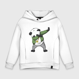 Детское худи Oversize хлопок с принтом Panda dab в Новосибирске, френч-терри — 70% хлопок, 30% полиэстер. Мягкий теплый начес внутри —100% хлопок | боковые карманы, эластичные манжеты и нижняя кромка, капюшон на магнитной кнопке | Тематика изображения на принте: dab | dab n dance | panda dab | панда