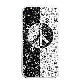 Чехол для iPhone XS Max матовый с принтом Peace Symbol в Новосибирске, Силикон | Область печати: задняя сторона чехла, без боковых панелей | Тематика изображения на принте: love | peace | symbol | знак | любовь | мир | пацифик | пацифика | сигнал | символ | хиппи