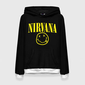 Женская толстовка 3D с принтом Nirvana в Новосибирске, 100% полиэстер  | двухслойный капюшон со шнурком для регулировки, мягкие манжеты на рукавах и по низу толстовки, спереди карман-кенгуру с мягким внутренним слоем. | curt | nirvana | кобейн | курт | нирвана