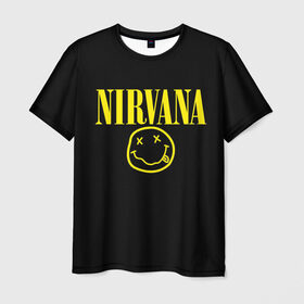 Мужская футболка 3D с принтом Nirvana в Новосибирске, 100% полиэфир | прямой крой, круглый вырез горловины, длина до линии бедер | curt | nirvana | кобейн | курт | нирвана