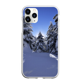Чехол для iPhone 11 Pro Max матовый с принтом Зимний лес в Новосибирске, Силикон |  | Тематика изображения на принте: времена года | ель | зима | леса | лучи света | природа | снег
