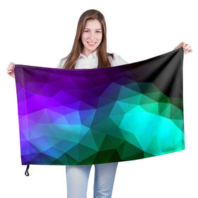 Флаг 3D с принтом Абстракция в Новосибирске, 100% полиэстер | плотность ткани — 95 г/м2, размер — 67 х 109 см. Принт наносится с одной стороны | абстракция | бумага | геометрия | грани | изгиб | линии | полигоны | полосы | постель | розовый | сочетания | текстура | треугольники