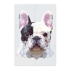 Магнитный плакат 2Х3 с принтом Низкополигональный пёс в Новосибирске, Полимерный материал с магнитным слоем | 6 деталей размером 9*9 см | пес | полигон | французский бульдог