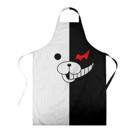 Фартук 3D с принтом Monokuma в Новосибирске, 100% полиэстер | общий размер — 65 х 85 см, ширина нагрудника — 26 см, горловина — 53 см, длина завязок — 54 см, общий обхват в поясе — 173 см. Принт на завязках и на горловине наносится с двух сторон, на основной части фартука — только с внешней стороны | danganronpa | monokuma | данганронпа