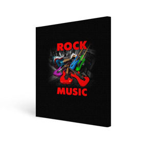 Холст квадратный с принтом Rock music в Новосибирске, 100% ПВХ |  | Тематика изображения на принте: гитара | музыка | рок | рокер | электрогитара