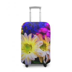 Чехол для чемодана 3D с принтом Райские цветы в Новосибирске, 86% полиэфир, 14% спандекс | двустороннее нанесение принта, прорези для ручек и колес | color | колорит | лепестки | цвет | цветок | цветочки | цветы