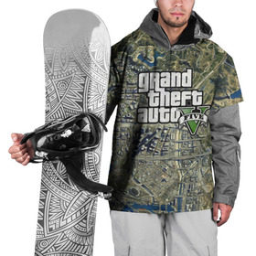 Накидка на куртку 3D с принтом GTA 5 в Новосибирске, 100% полиэстер |  | auto | grand | gta | theft | гта | карта
