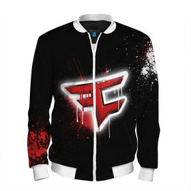 Мужской бомбер 3D с принтом cs:go - Faze clan (Black collection) в Новосибирске, 100% полиэстер | застегивается на молнию, по бокам два кармана без застежек, по низу бомбера и на воротнике - эластичная резинка | Тематика изображения на принте: black | clan | csgo | faze | ксго | фейз