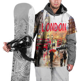 Накидка на куртку 3D с принтом Улицы Лондона в Новосибирске, 100% полиэстер |  | england | london | united kingdom | англия | великобритания | город | лондон