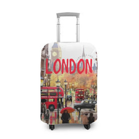 Чехол для чемодана 3D с принтом Улицы Лондона в Новосибирске, 86% полиэфир, 14% спандекс | двустороннее нанесение принта, прорези для ручек и колес | england | london | united kingdom | англия | великобритания | город | лондон